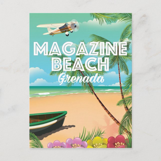Carte Postale Grenada Magazine Beach Travel Poster (Devant)