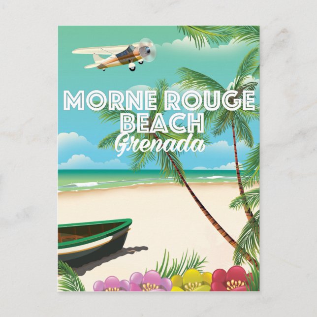 Carte Postale Grenada Morne Rouge Beach Affiche de voyage (Devant)
