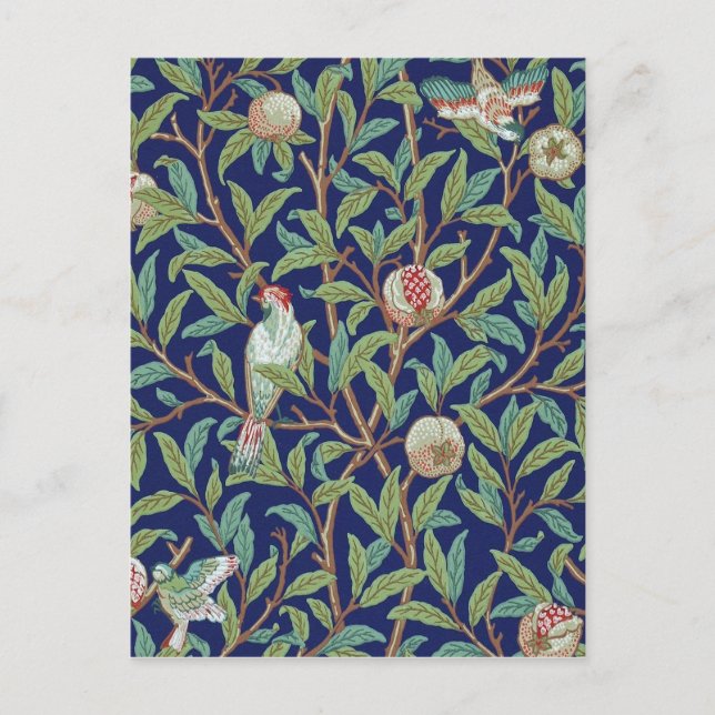 Carte Postale Grenade et Petit Oiseau, William Morris (Devant)