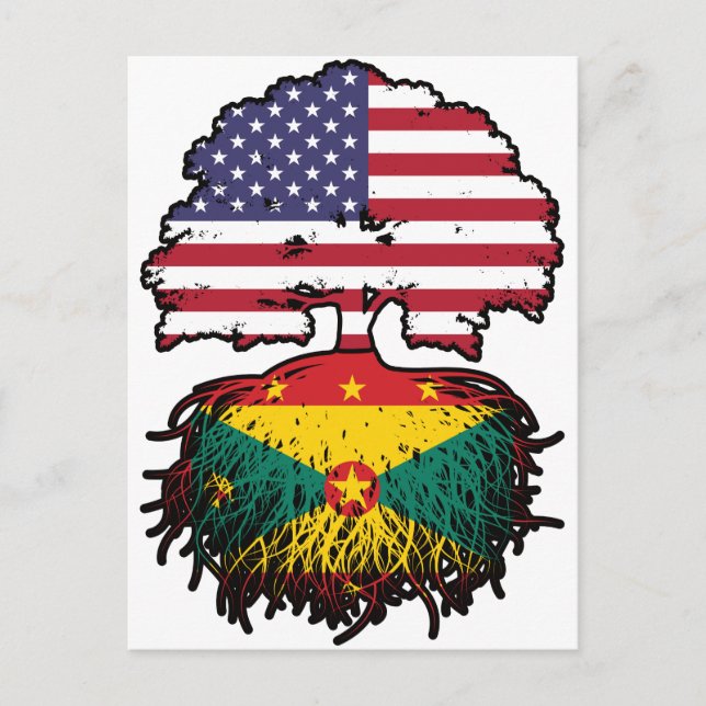 Carte Postale Grenade Grenade États-Unis Drapeau des racines d'a (Devant)