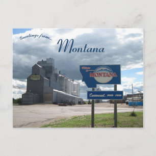 Carte Postale Grenier à la ligne d'état Montana dans le Montana