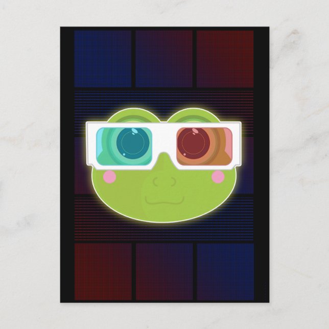 Carte Postale Grenouille 3D (Devant)