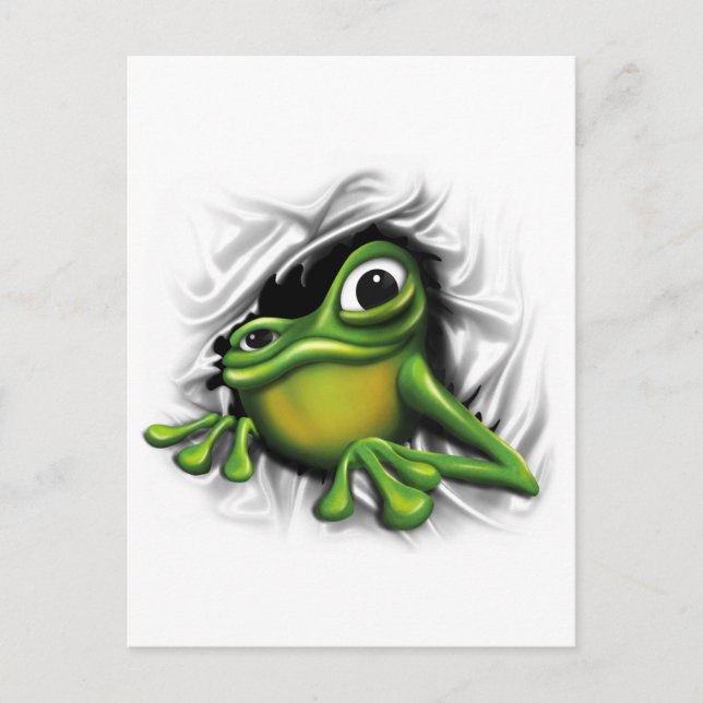 Carte Postale Grenouille 3d cool (Devant)