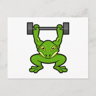 Carte Postale Grenouille à Bodybuilding avec Barbell