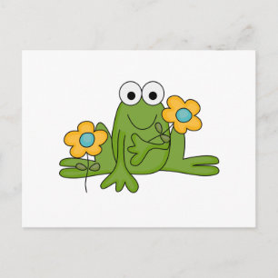 Carte Postale grenouille à fleurs