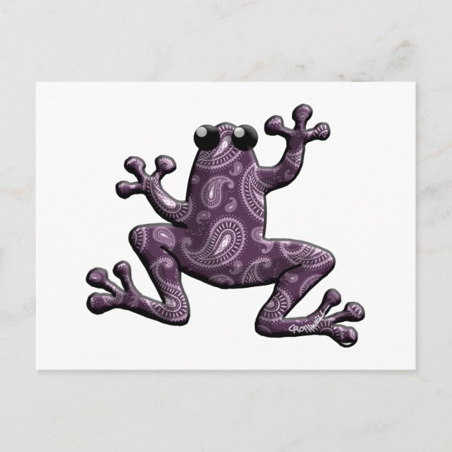 Carte Postale Grenouille à lavande violette (Devant)