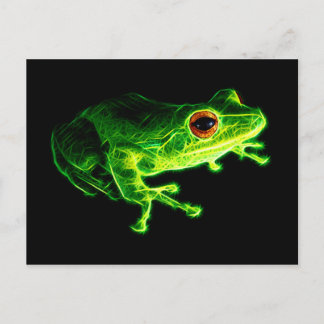Carte Postale Grenouille arboricole électrique vert néon - Descr