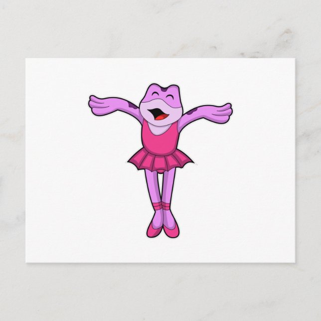 Carte Postale Grenouille au ballet danse avec jupe (Devant)