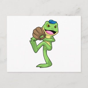 Carte Postale Grenouille au baseball avec gants