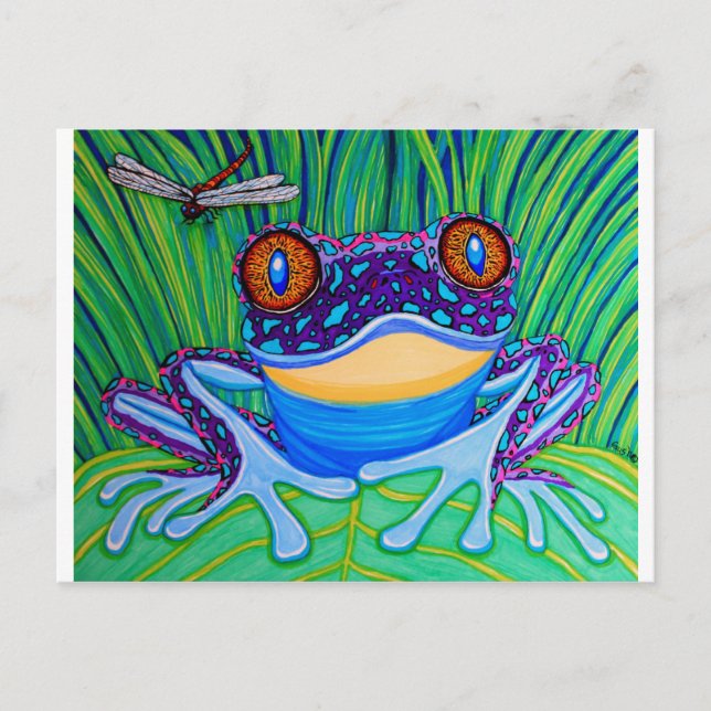 Carte Postale Grenouille aux yeux brillants (Devant)