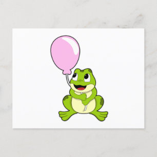 Carte Postale Grenouille avec ballon