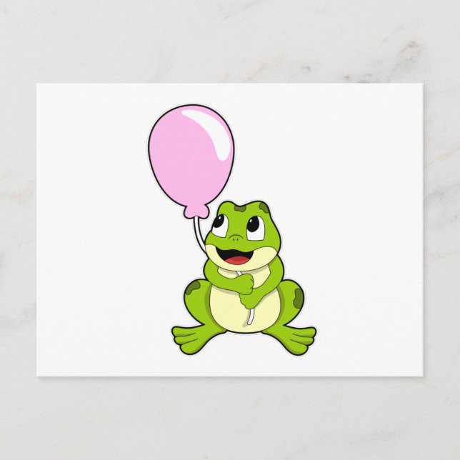 Carte Postale Grenouille avec Ballon (Devant)