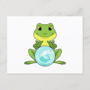 Carte Postale Grenouille avec boule de cristal