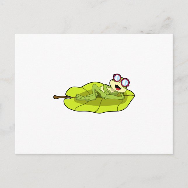Carte Postale Grenouille avec des lunettes de soleil (Devant)
