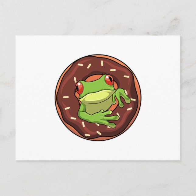 Carte Postale Grenouille avec Donut (Devant)