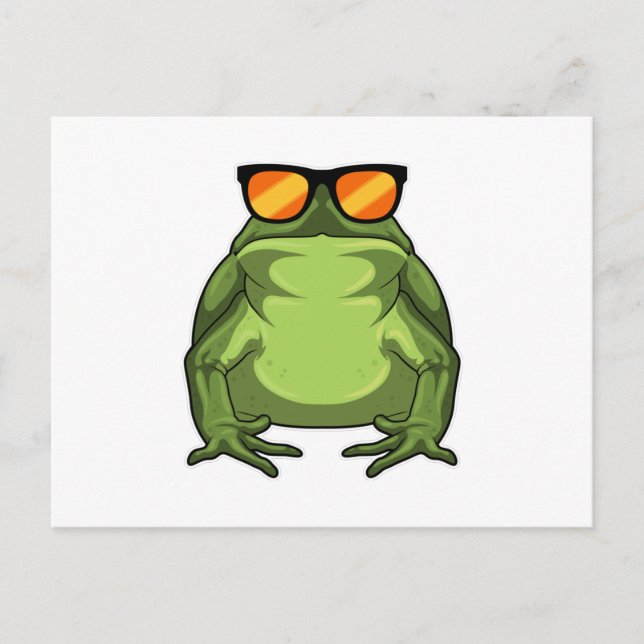 Carte Postale Grenouille avec lunettes de soleil (Devant)