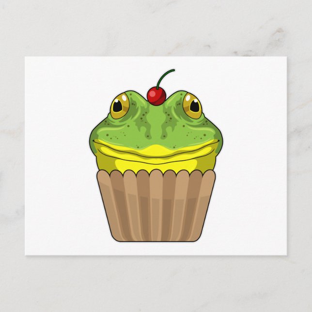 Carte Postale Grenouille avec muffin (Devant)
