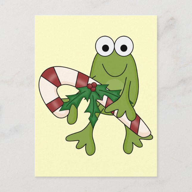 Carte Postale Grenouille avec Sucres de canne T-shirts et cadeau (Devant)
