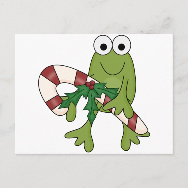 Carte Postale Grenouille avec Sucres de canne T-shirts et cadeau (Devant)