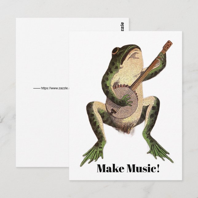 Carte postale Grenouille & Banjo (Devant / Derrière)