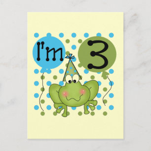 Carte Postale Grenouille Bleue 3ème Anniversaire Tshirts et cade