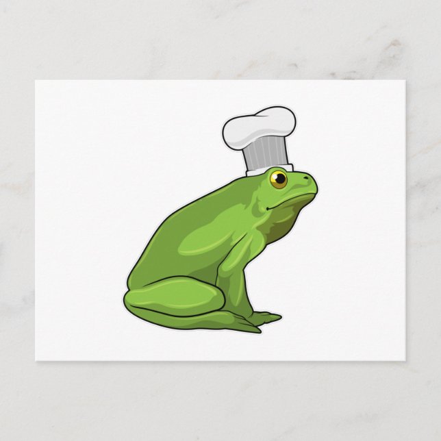 Carte Postale Grenouille comme cuisinier avec chapeau de chef (Devant)