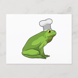 Carte Postale Grenouille comme cuisinier avec toque de chef