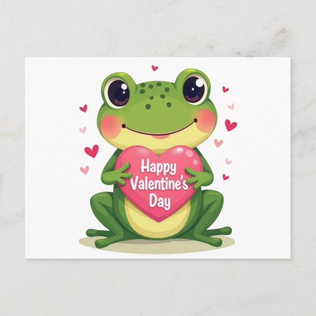 Carte Postale grenouille de la Saint-Valentin (Devant)