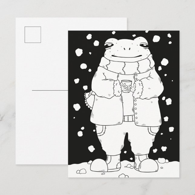 Carte Postale Grenouille de Noël (Devant / Derrière)