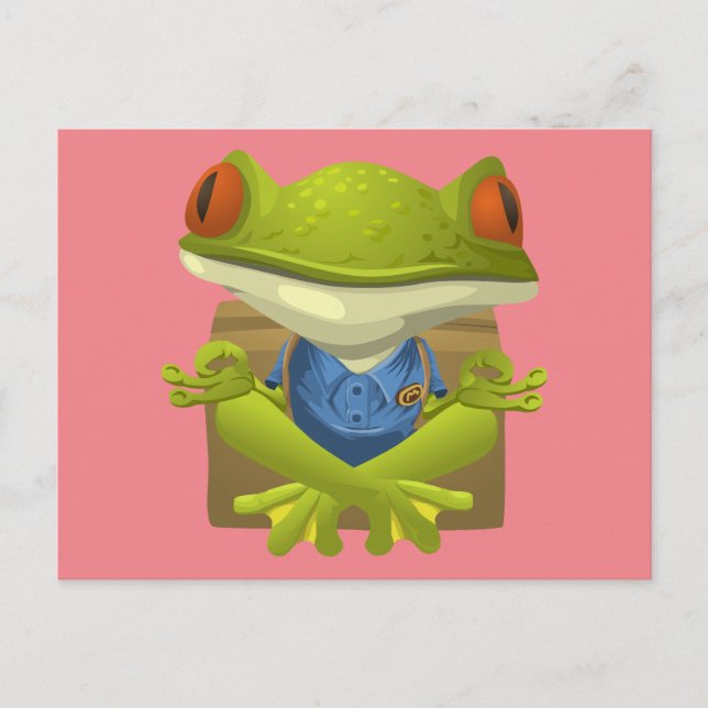 Carte Postale Grenouille de Yoga (Devant)
