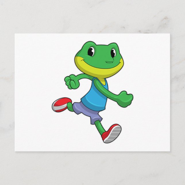 Carte Postale Grenouille en coureur à la course (Devant)