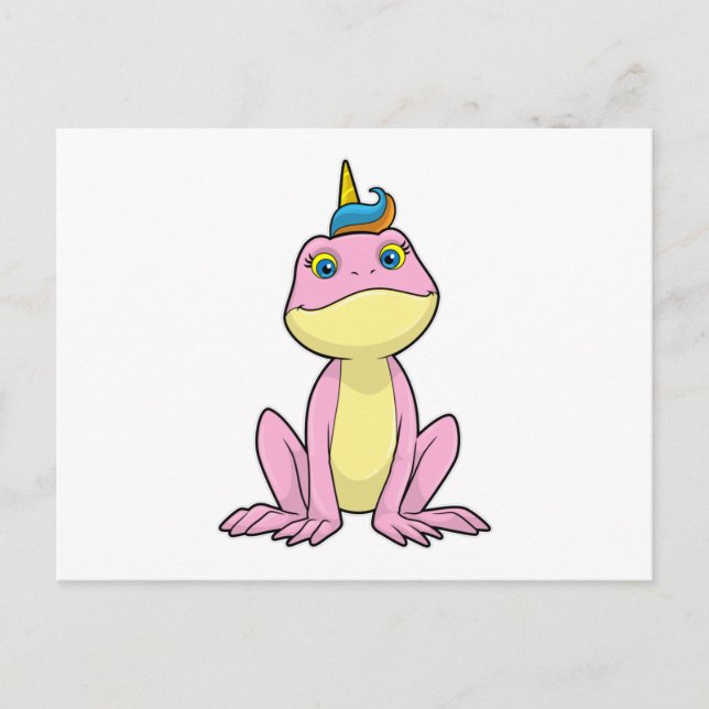 Carte Postale Grenouille en licorne (Devant)