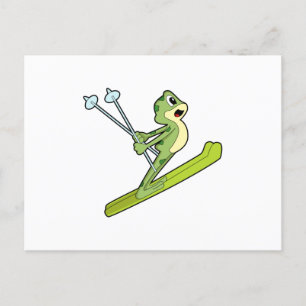 Carte Postale Grenouille en sauteur à ski avec Ski.PNG