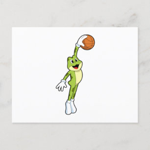 Carte Postale Grenouille en tant que joueur de basket-ball avec