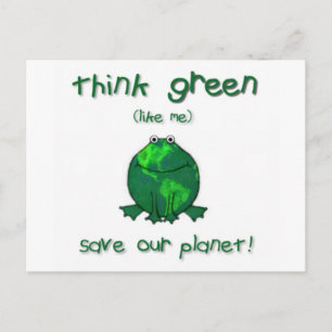 Carte Postale Grenouille Environnementale de la Journée de la Te