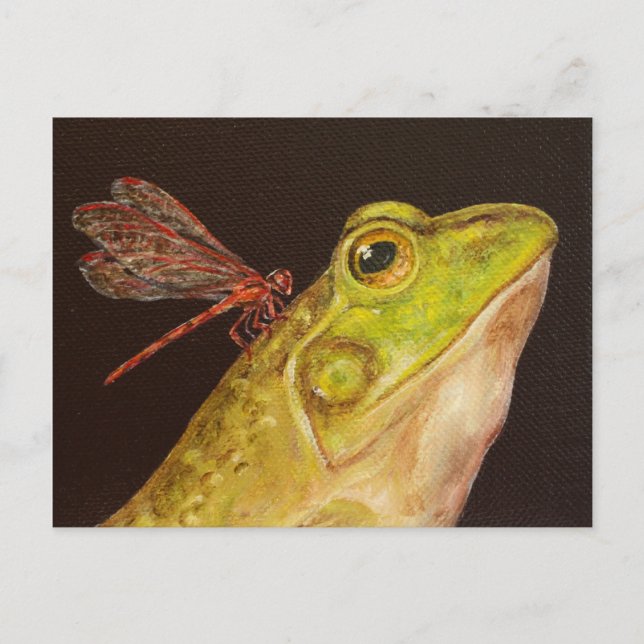 Carte postale grenouille et libellule (Devant)