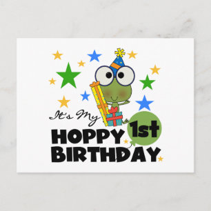 Carte Postale Grenouille Hoppy 1er Anniversaire T-shirts et cade