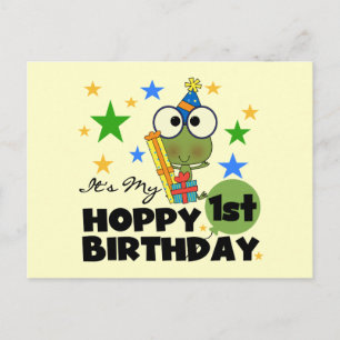 Carte Postale Grenouille Hoppy 1er Anniversaire T-shirts et cade