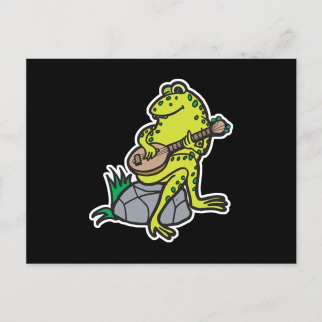 Carte Postale grenouille idiote jouant de la guitare (Devant)