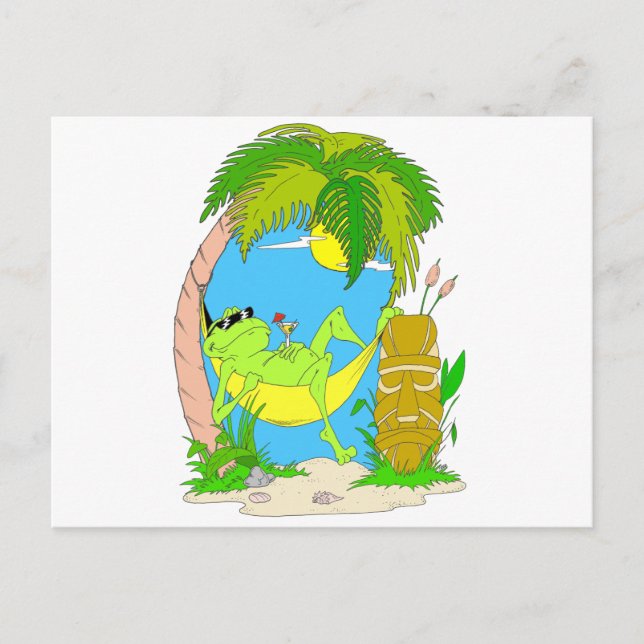 Carte Postale Grenouille relaxante (Devant)