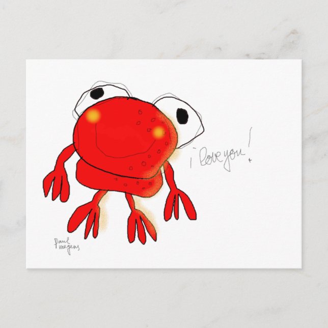 Carte postale 'grenouille rouge' (Devant)