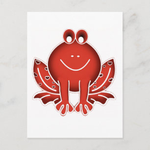 Carte Postale grenouille rouge mignonne