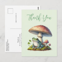 Grenouille sous un champignon Mignon Nature Merci