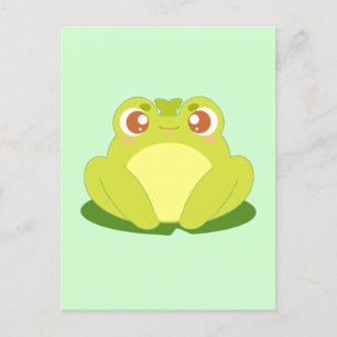 Carte Postale Grenouille Verte Assis Sur La Feuille