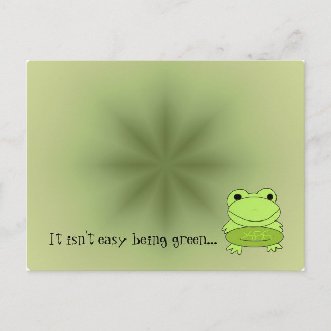 Carte Postale Grenouille verte avec devise (Devant)