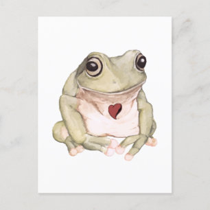Carte Postale Grenouille verte dessinée à la main