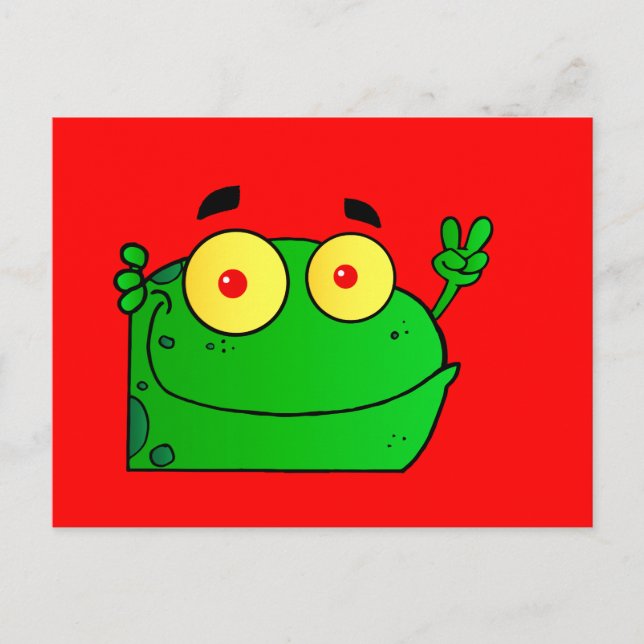 Carte Postale Grenouilles de grenouille Amphibien Green Cute Car (Devant)