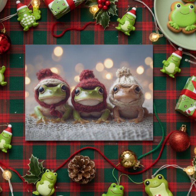 Carte Postale Grenouilles de Noël mignonnes (Créateur téléchargé)