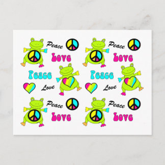 Carte Postale Grenouilles de paix et d'amour