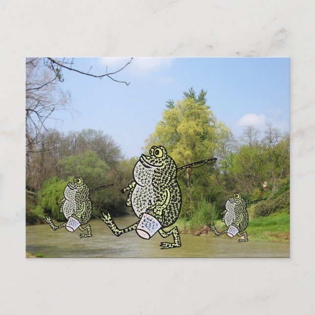 Carte Postale Grenouilles de pêche (Devant)
